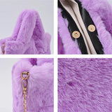Plush Women's Handbags Fluffy Faux Fur Shoulder Bag Soft Crossbody Bags