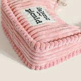 Women's Plush Crossbody Bag Solid Stripe Chain Mini Shoulder Bag