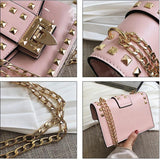 Clear PVC Shoulder Bags Women Jelly Rivets Crossbody Bag