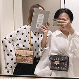 Clear PVC Shoulder Bags Women Jelly Rivets Crossbody Bag