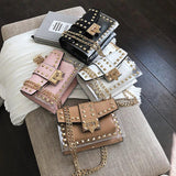 Clear PVC Shoulder Bags Women Jelly Rivets Crossbody Bag