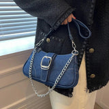Women's Denim Casual Underarm Shoulder Bag Canvas Handbag and Purse