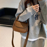 Vintage Pu Leather Shoulder Bag Retro Hand Clutch Purse