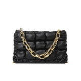 Colorful Leather Crossbody Clutch Bag with Chain