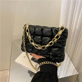 Colorful Leather Crossbody Clutch Bag with Chain