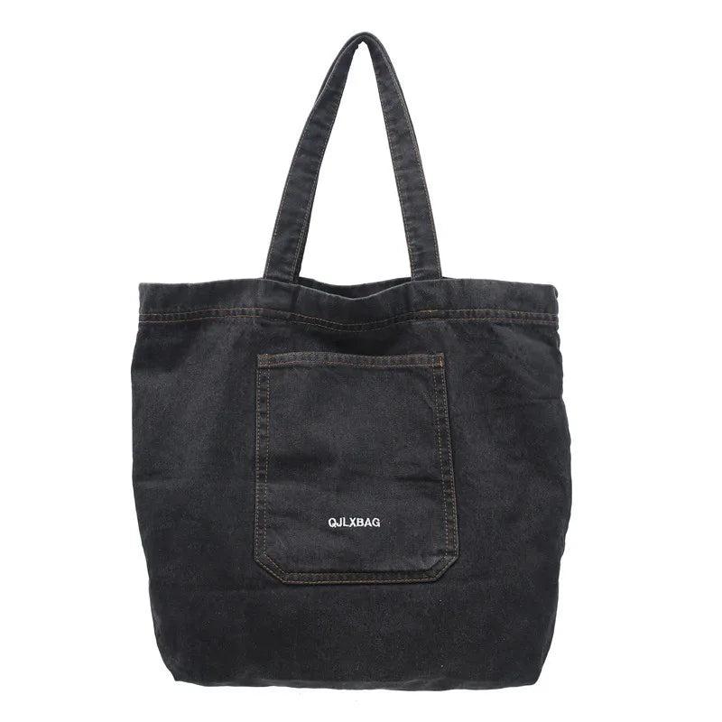 Denim Shopper Totes Large Capacity Shoulder Bag for Women