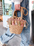 Summer Tassels Straw Shoulder Women's Bag Weaving Female Handbags