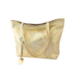 Crocodile Women Big Tote Bag Ladies Handbags Bags Gold