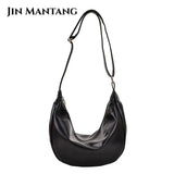 Half Moon Zipper Shoulder Side Bags for Women Large Crossbody Bag