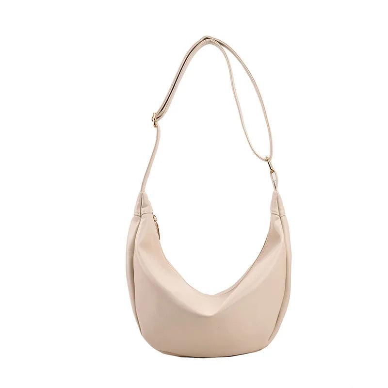 Half Moon Zipper Shoulder Side Bags for Women Large Crossbody Bag