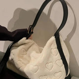 Plush One-Shoulder Bag Niche Ins Furry Love Messenger Bag