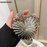 Love Crossbody Tanabata Gift Silver Heart Shape Shoulder Bag