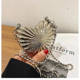 Love Crossbody Tanabata Gift Silver Heart Shape Shoulder Bag