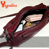 Vintage Rivet Shoulder Bag Women PU Leater Crossbody Bag