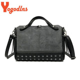 Vintage Rivet Shoulder Bag Women PU Leater Crossbody Bag