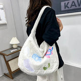Quilted Women's Shoulder Bag Large Capacity Messenger Casual Tote Handbag