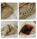Winter Quilted Shoulder Bag Chain Crossbody Nylon Handbag