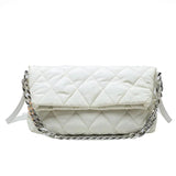 Winter Quilted Shoulder Bag Chain Crossbody Nylon Handbag