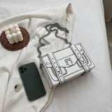 Printing Box Shape Shoulder Bag Ladies Square Crossbody Small Bag