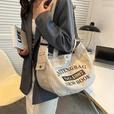 Large Capacity Soft Denim Shoulder Bags for Women