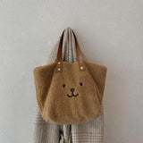 Winter Plush Tote Bag for Women, Furry Handbag with Shoulder Strap