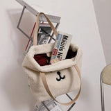 Winter Plush Tote Bag for Women, Furry Handbag with Shoulder Strap