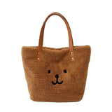 Winter Plush Tote Bag for Women, Furry Handbag with Shoulder Strap