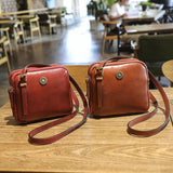 YIZHONG Oil Wax Leather Handbags for Women