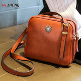 YIZHONG Oil Wax Leather Handbags for Women