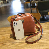 YIZHONG Oil Wax Leather Handbags for Women