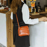 YIZHONG Oil Wax Leather Handbags for Women