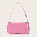Pink Leather Handbag Beige Shoulder Bag Side Bag
