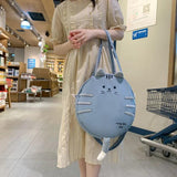 Funny Cat Handbag Women Canvas Shoulder Bag
