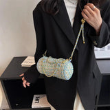 Chains Shoulder Purses Barrel-Shaped Women Hand Bags Quilted Purses