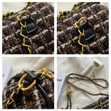 Chains Shoulder Purses Barrel-Shaped Women Hand Bags Quilted Purses
