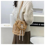 Furry Plush Drawstring Handbags for Women