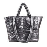 Large Tote Padded Handbags Women Shoulder Bags Nylon Down Cotton Crossbody Bag