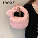 Winter Teddy Curl Plush Soft Faux Fur Tote Bag Handbag Shoulder Bolsos