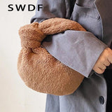 Winter Teddy Curl Plush Soft Faux Fur Tote Bag Handbag Shoulder Bolsos