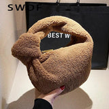 Winter Teddy Curl Plush Soft Faux Fur Tote Bag Handbag Shoulder Bolsos