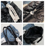Quilted Cotton Pad Square Bag Soft Shoulder Crossbody Handbag