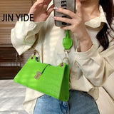 Crocodile Leather Crossbody Bag Orange Green Shoulder Tote