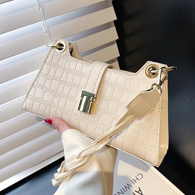 Crocodile Leather Crossbody Bag Orange Green Shoulder Tote