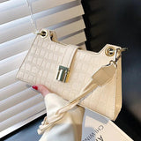 Crocodile Leather Crossbody Bag Orange Green Shoulder Tote