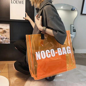Clear PVC Letters Large Capacity Tote Bags