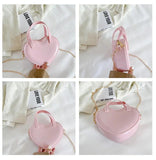 Jelly PVC Heart Chain Shoulder Bag Small Purses Handbags Girls Crossbody