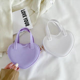 Jelly PVC Heart Chain Shoulder Bag Small Purses Handbags Girls Crossbody