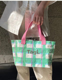 Colorful Woven Small Shoulder Bag Purse Handbag Ladies Lunch Bento Bag