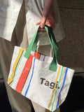 Colorful Woven Small Shoulder Bag Purse Handbag Ladies Lunch Bento Bag