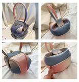 Small Round Leather Hand Bag For Women